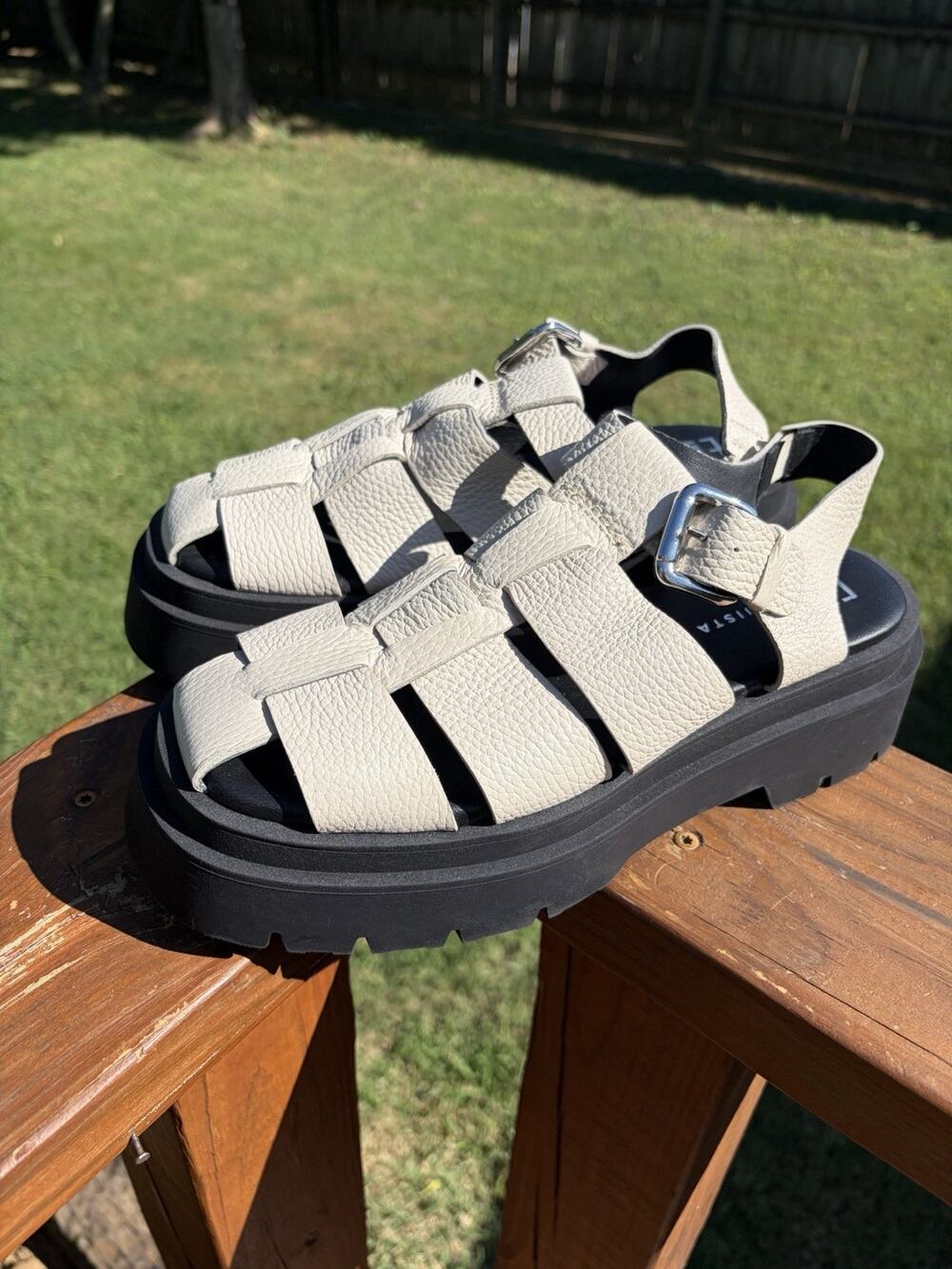 E8 By Miista Kornelia Sandals Beige Fisherman Leather Size 40 US 9.5